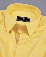 Honey Yellow Soft Touch Satin Premium Cotton Shirt