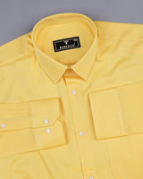 Honey Yellow Soft Touch Satin Premium Cotton Shirt