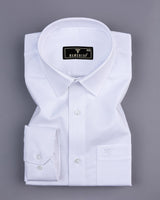 Crane White Self Check Dobby Cotton Solid Shirt