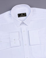 Crane White Self Check Dobby Cotton Solid Shirt