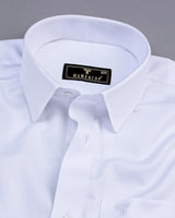 Crane White Self Check Dobby Cotton Solid Shirt