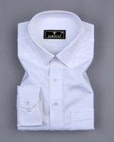 Precious White Jacquard Printed Premium Giza Cotton Shirt