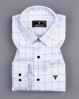 Aroma Gray With White Graph Check Premium Giza Shirt