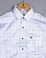 Aroma Gray With White Graph Check Premium Giza Shirt