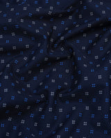 Vortex Blue Small Dot Poplin Printed Shirt Style Kurta