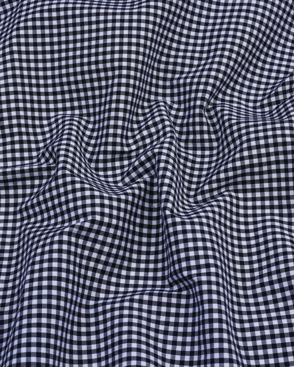 Exotic NavyBlue With White Yarn Dyed Check Cotton Shirt