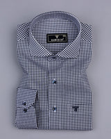 Exotic NavyBlue With White Yarn Dyed Check Cotton Shirt