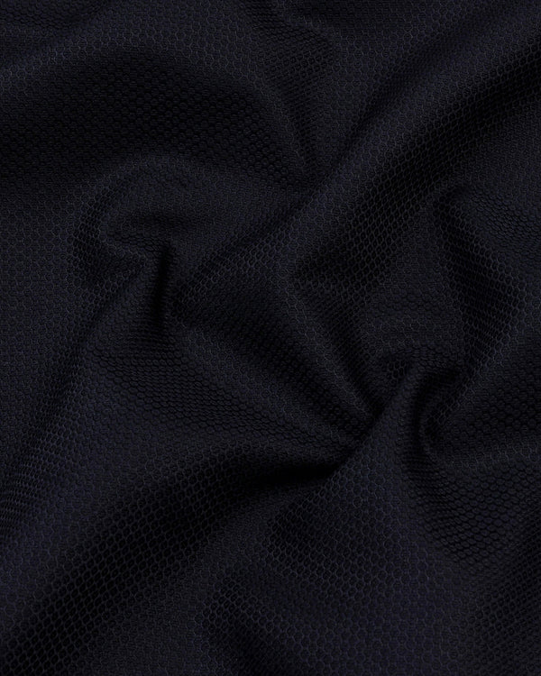 Deep Black Dobby Texture Solid Premium Cotton Shirt