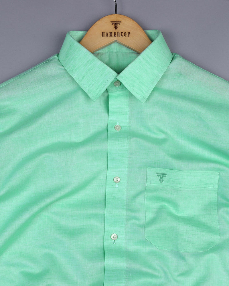 Osaka Mint Green Luxurious Linen Formal Cotton Shirt