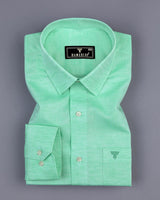 Osaka Mint Green Luxurious Linen Formal Cotton Shirt