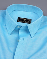 Osaka AquaBlue Luxurious Linen Cotton Formal Shirt