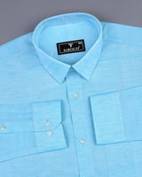 Osaka AquaBlue Luxurious Linen Cotton Formal Shirt