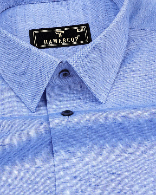 Osaka SkyBlue Luxurious Linen Cotton Formal Shirt