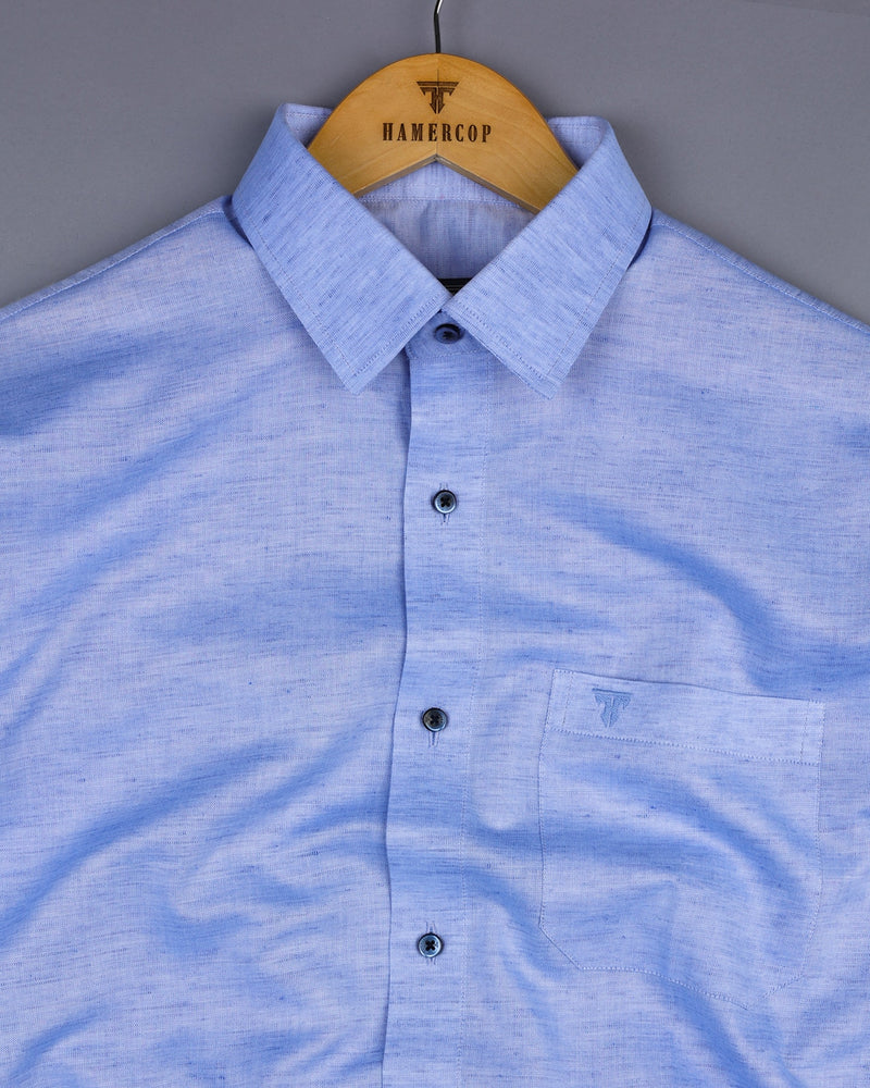 Osaka SkyBlue Luxurious Linen Cotton Formal Shirt