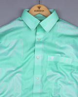 Closter Mint Green With Box Pattern Premium Cotton Shirt