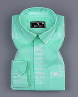 Closter Mint Green With Box Pattern Premium Cotton Shirt