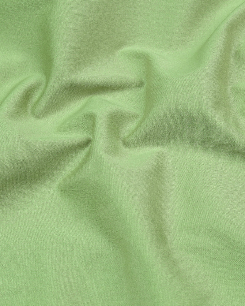 Kyoto Pista Green Soft Touch Satin Premium Cotton Shirt