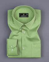 Kyoto Pista Green Soft Touch Satin Premium Cotton Shirt