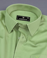 Kyoto Pista Green Soft Touch Satin Premium Cotton Shirt