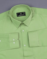 Kyoto Pista Green Soft Touch Satin Premium Cotton Shirt