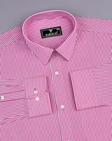 Tetra Pink With White Bengal Stripe Cotton Shirt