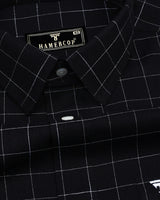 Bloro Black With White Thread Check Amsler Linen Shirt