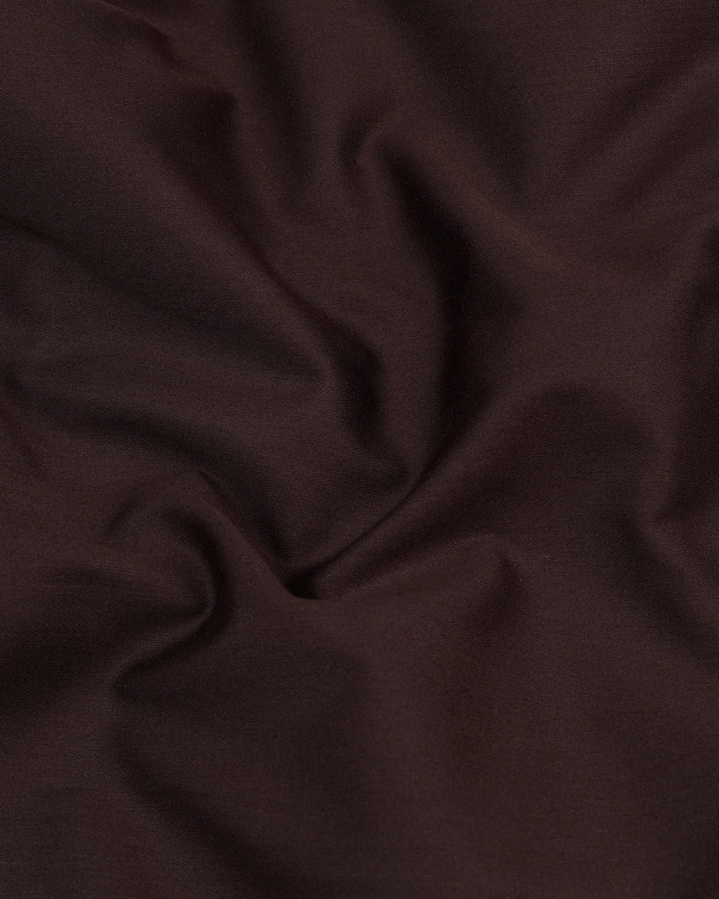 Chocolate Brown Soft Touch Satin Designer Tuxedo Shirt