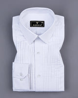 Bright White Soft Touch Satin Designer Tuxedo Shirt