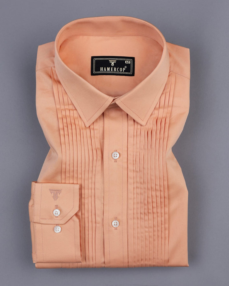 Pale Orange Soft Touch Satin Designer Tuxedo Shirt – hamercopglobal