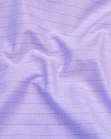 Pastel Purple Self Stripe Dobby Texture Cotton Shirt