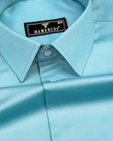 Beach Aqua Blue Soft Touch Satin Premium Cotton Shirt