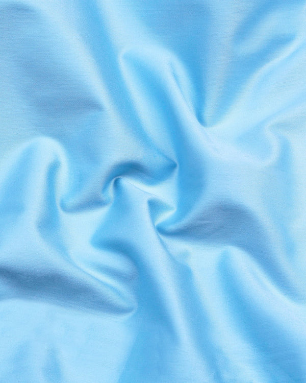 SkyBlue Soft Touch Satin Premium Cotton Shirt