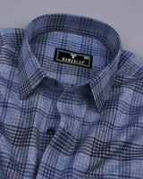 Pecan Blue Twill Check Cotton Shirt