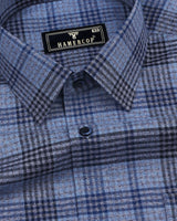 Pecan Blue Twill Check Cotton Shirt