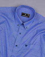 Sefton Blue Houndstooth Dobby Cotton Formal Shirt