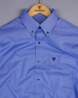 Sefton Blue Houndstooth Dobby Cotton Formal Shirt