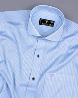 Light SkyBlue Self Stripe Premium Dobby Giza Cotton Shirt