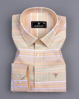 Crest Cream Weft Stripe Oxford Cotton Formal Shirt