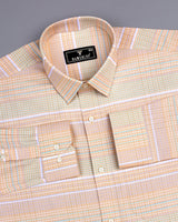 Crest Cream Weft Stripe Oxford Cotton Formal Shirt