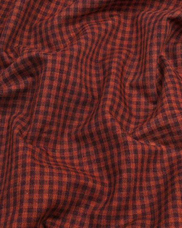 Alloy Orange Plaid Flannel Twill Check Cotton Shirt