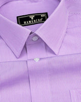 Purple With White Pencil Stripe Formal Cotton Shirt