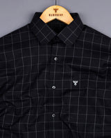 Elon Black With Gray Check Premium Giza Shirt