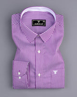 Oracle Purple With White Dobby Stripe Designer Formal Shirt