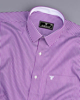 Oracle Purple With White Dobby Stripe Designer Formal Shirt