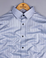 Tumen Gray Twill Stripe Dobby Cotton Shirt