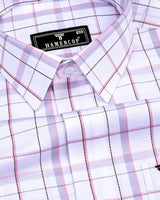 Stork Pink With White Check Premium Giza Cotton Shirt