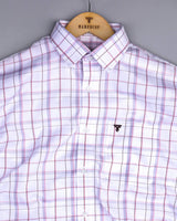 Stork Pink With White Check Premium Giza Cotton Shirt