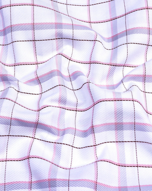 Stork Pink With White Check Premium Giza Cotton Shirt