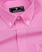 Rose Pink With White Micro Check Cotton Shirt