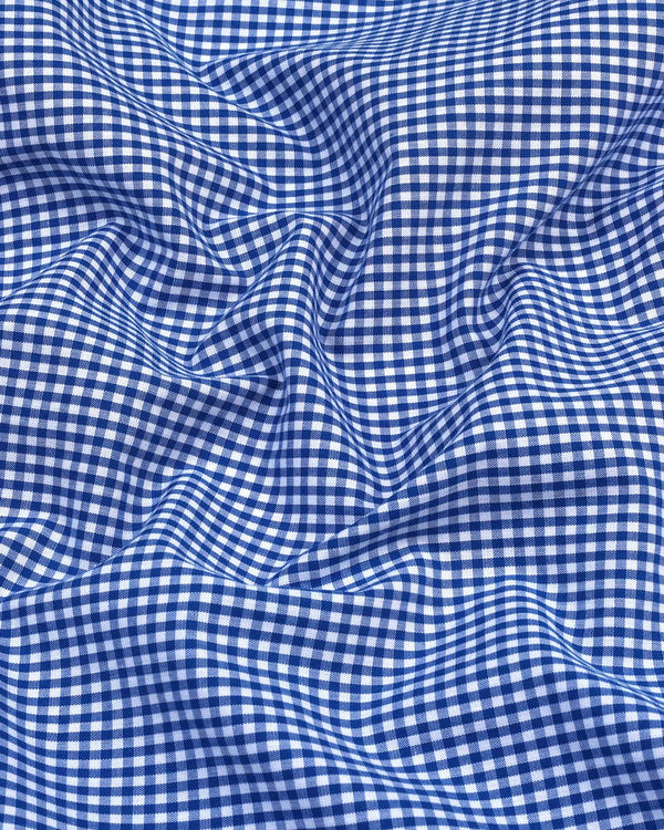 Exotic Blue With White Yarn Dyed Check Cotton Shirt